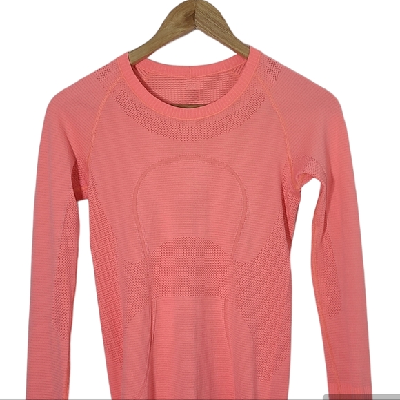 Lululemon Swiftly Tech Long Sleeve Crew in Heathered Very Light Flare Size 4 - Picture 8 of 16
